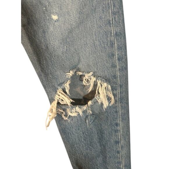 Levi's Light Blue Ripped Button Fly 501 S Skinny Denim Jeans Women Sz 26 - Picture 5 of 12